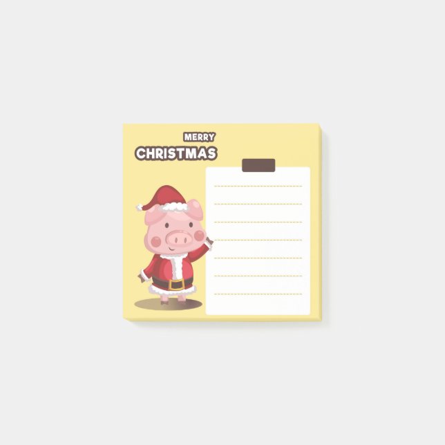 Post-It Notes de Santa Cochon de Noël (Devant)