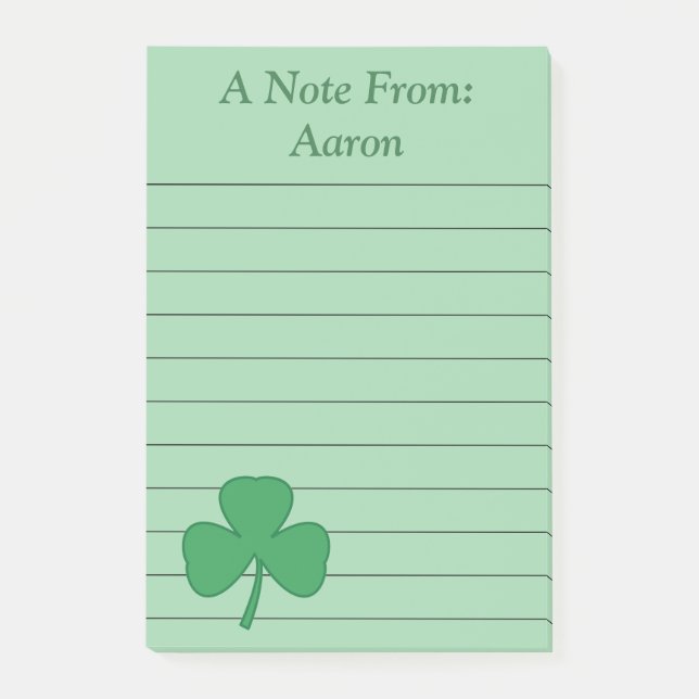 Post-it® Notes de Shamrock vert personnalisé (Devant)