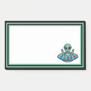 Post-It Notes de soucoupe volante d'alien de l'esp