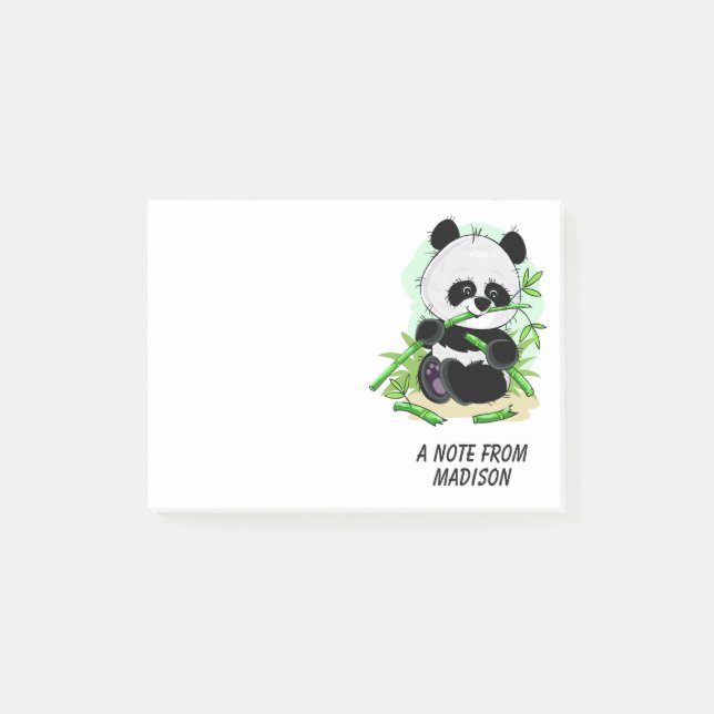 Post-it® Notes de texte personnalisées Cute Panda (Devant)