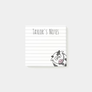 Post-it Notes de vache de dessin animé mignon et d