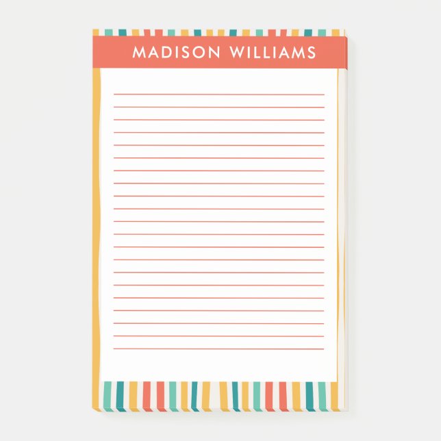 Post-it® Notes des lignes colorées (Devant)