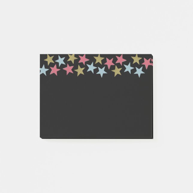 Post-it® Notes d'étoile sur le noir (Devant)