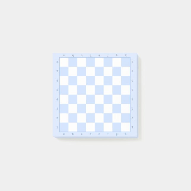 Post-it® Notes du modèle du jeu d'échecs Blue Pastel (Devant)