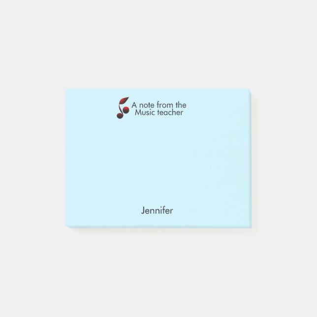 Post-it® Notes du professeur de musique ajouter le nom du t (Devant)