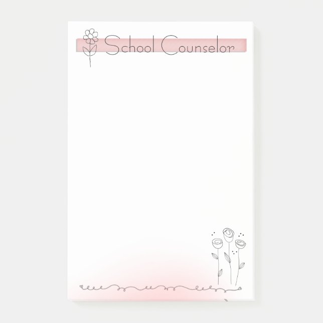 Post-it® Notes d'un grand post-it floral simple de conseill (Devant)