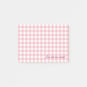 Post-it® notes en vichy rose
