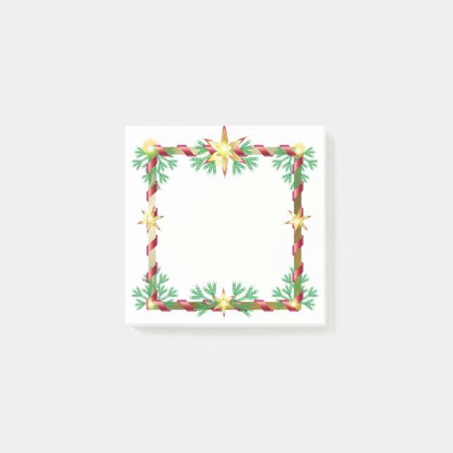 Post-it® Notes Fêtes Étoile d'Or Couronne de Noël  (Devant)