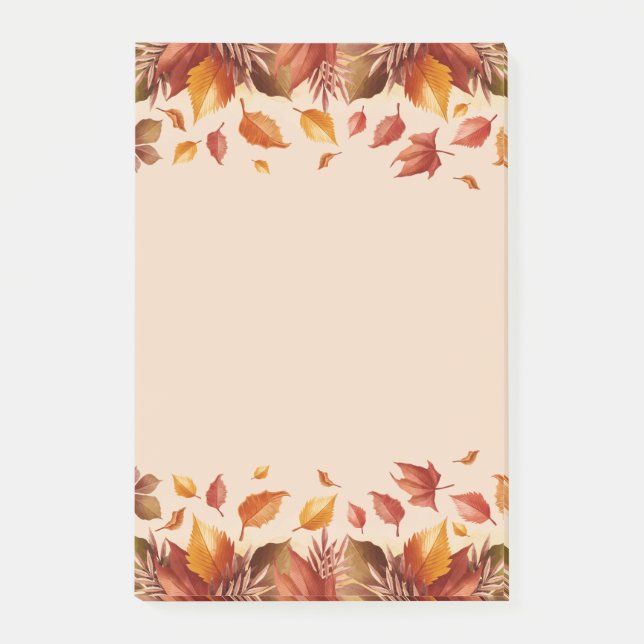 Post-it® Notes Feuilles des couleurs d'automne (Devant)