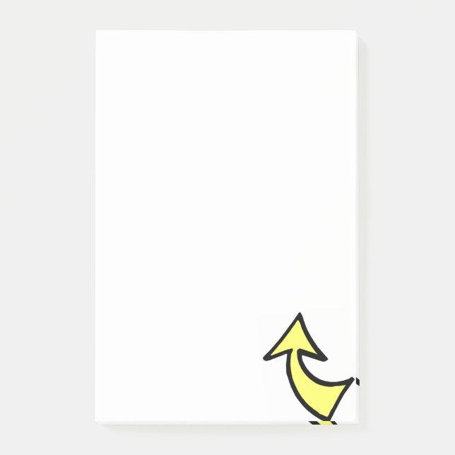 Post-it® Notes Flèche Jaune Dirigeant Message (Devant)
