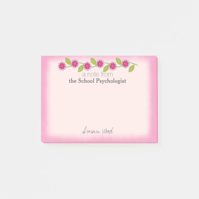 Post-it® Notes florales roses faites sur commande de (Devant)