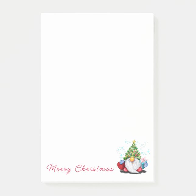 Post-it Notes Gnome avec chapeau de sapin de Noël (Devant)