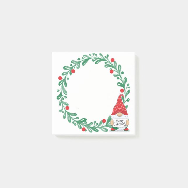 Post-It Notes Gnome de Noël et Couronne (Devant)