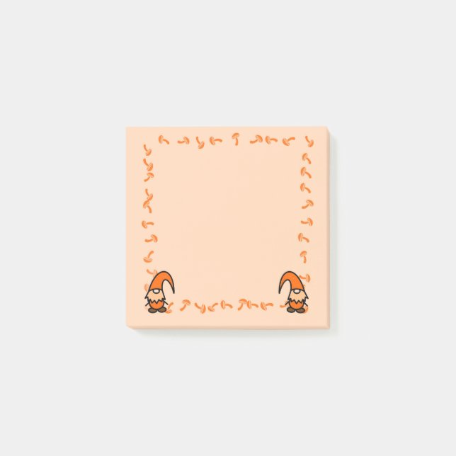 Post-it Notes Gnomes Orange avec Champignons (Devant)