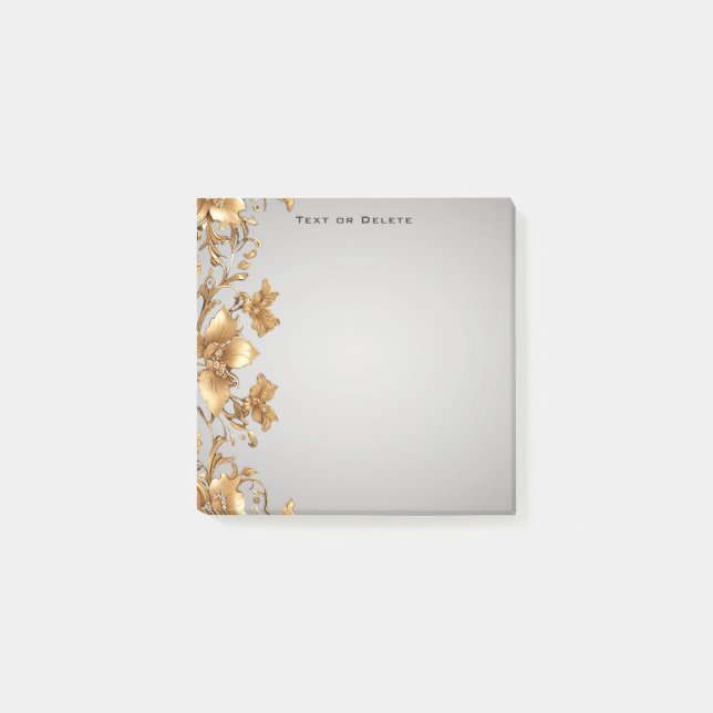 Post-it® Notes Gold Floral Post (Devant)