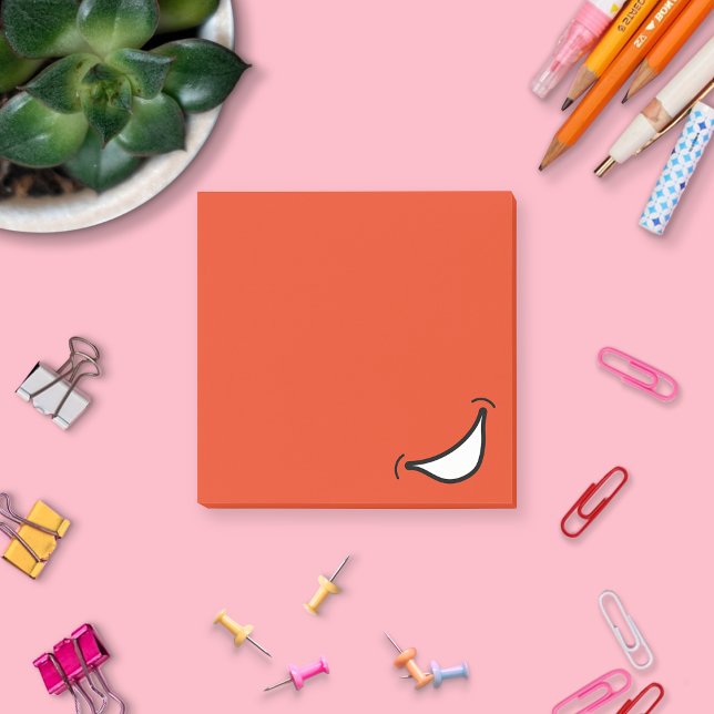 Post-It Notes Grand Sourire (Big Smile Post It Notes Orange)