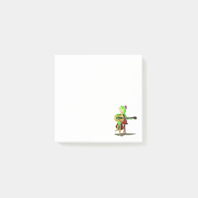 Post-it® Notes Grenouille Drôle Jouant de la Guita (Devant)