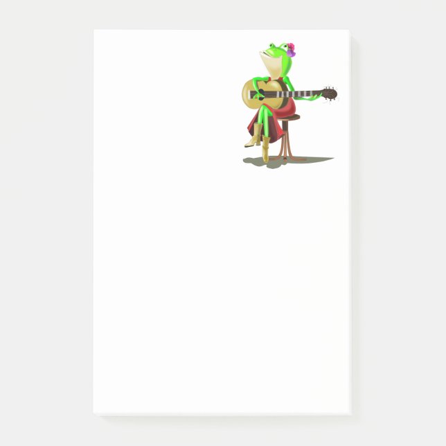 Post-it® Notes Grenouille Jouant de la Guitare (Devant)