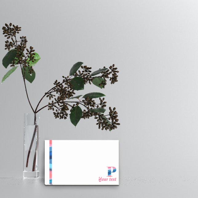 Post-it® Notes initiales monogramme P corail bleu (Créateur téléchargé)