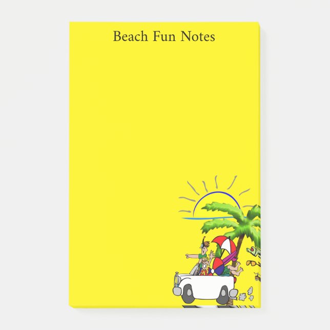 Post-it Notes Jaune Plage Amusant (Devant)