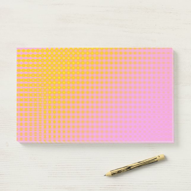 Post-it notes jaunes et roses scintillants (Sur un bureau)