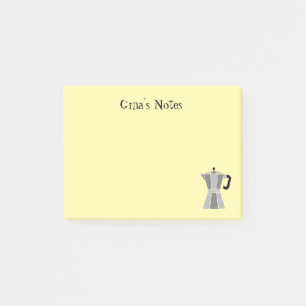 Post-it notes jaunes personnalisés avec cafetière 