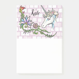 Post-it Notes Licorne Rose Floral