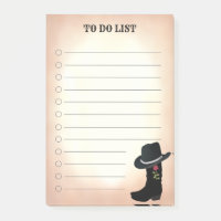 Post-it Notes Liste de Tâches Bottes Noires et Cha