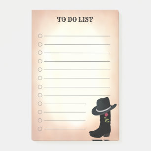 Post-it Notes Liste de Tâches Bottes Noires et Cha