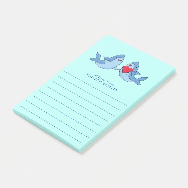 Post-it Notes Mignon Kawaii Enfant Requin (Incliné)
