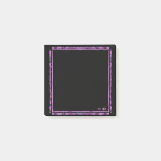 Post-it® Notes noires avec bordure rose fluorescent