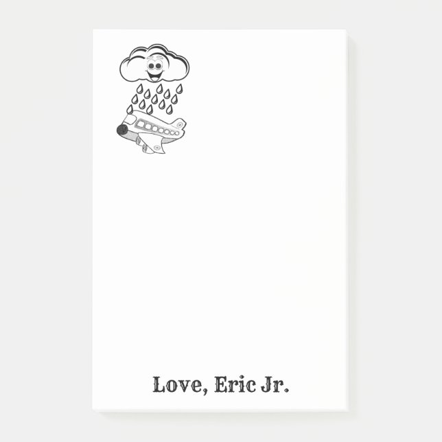 Post-it® Notes Nuages Avion Coloriage Post it Note (Devant)