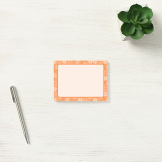 Post-It Notes Orange Amusants et Gais avec Fleurs