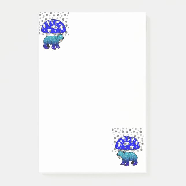 Post-it® Notes Ours polaire de flocon de neige (Devant)