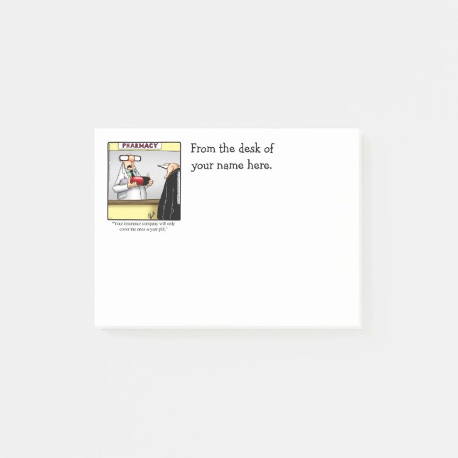 Post-it® Notes personnalisables sur l'Humour Médicale amusa (Devant)