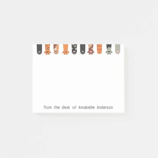 Post-it® Notes personnalisées des pattes de chat (Devant)