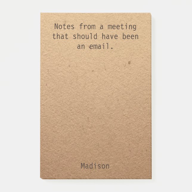 Post-it® Notes Personnalisées Drôles pour Réunions de Burea (Devant)