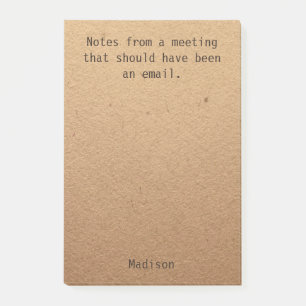Post-it® Notes Personnalisées Drôles pour Réunions de Trava