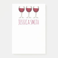 Notes personnalisées en verre de vin rouge