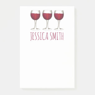 Post-it® Notes personnalisées en verre de vin rouge
