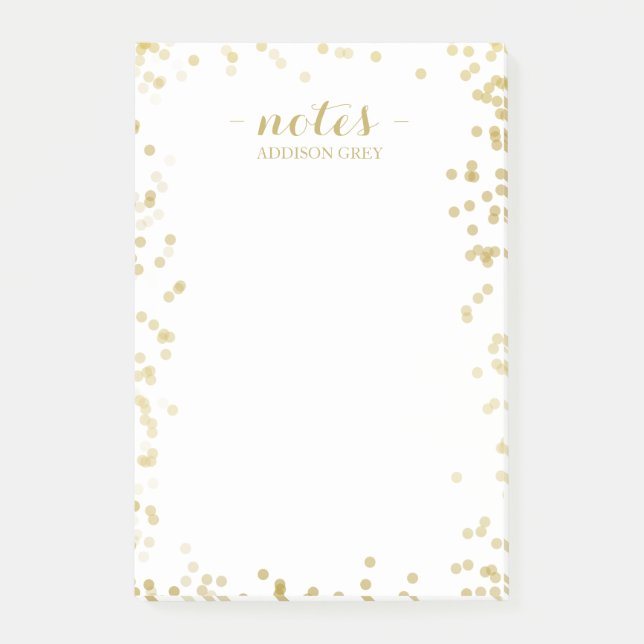 Post-it® Notes personnalisées par confettis minuscules d'or (Devant)