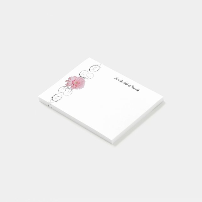 Post-it® Notes personnalisées rose Gerber Daisy (Incliné)