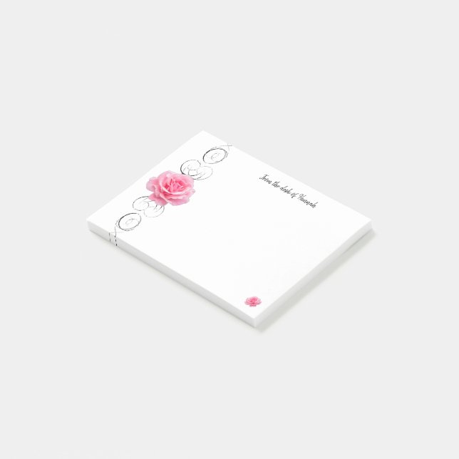 Post-it® Notes personnalisées rose rose (Incliné)