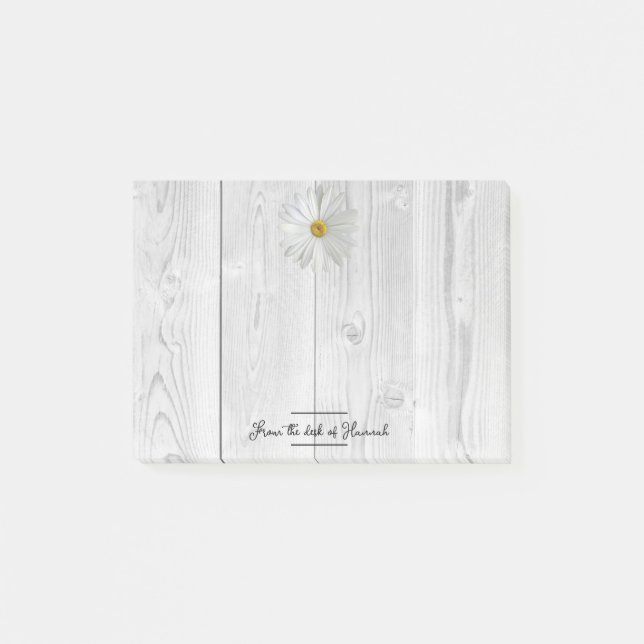 Post-it® Notes personnalisées Rustique White Daisy (Devant)