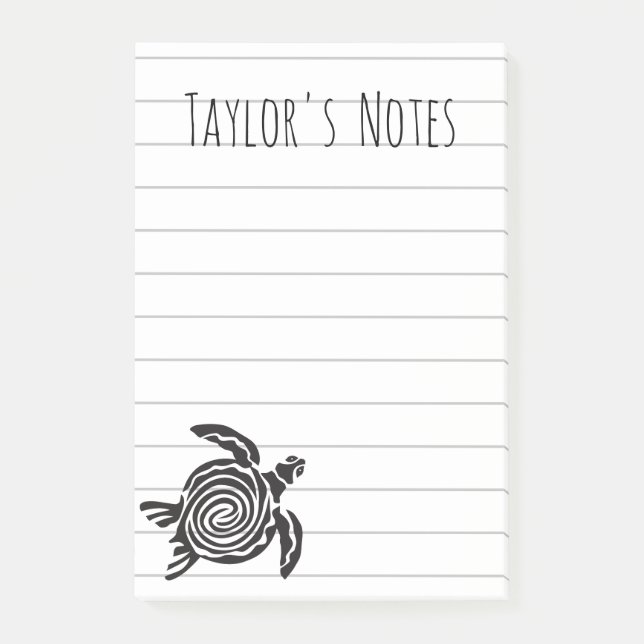 Post-it Notes personnalisés avec tortue marine coo (Devant)