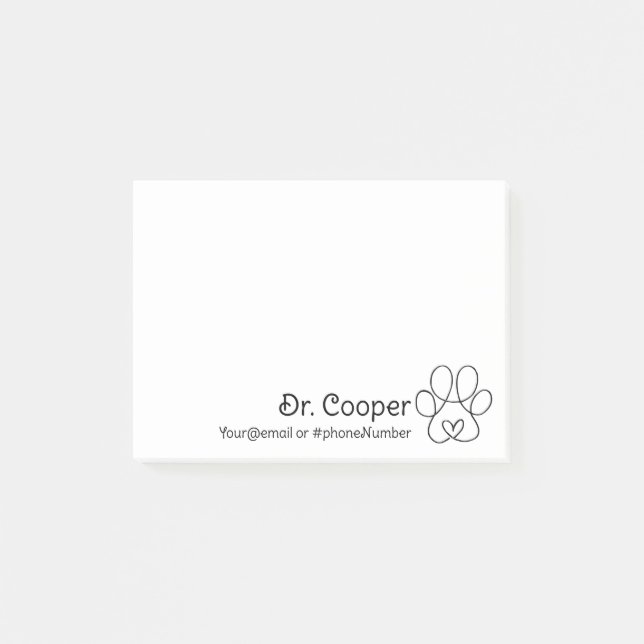 Post-it Notes personnalisés pour vétérinaires (Devant)
