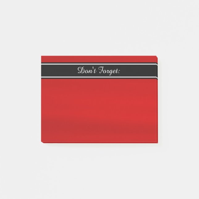 Post-It Notes personnalisés rouge noir blanc (Devant)