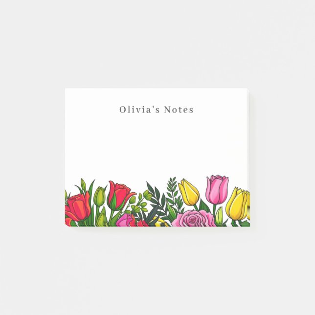 Post-it® Notes personnelles florales (Devant)