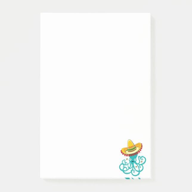 Post-it Notes Pieuvre Mexicaine Sombrero (Devant)