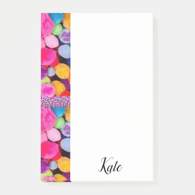 Post-it Notes Pom-Poms Colorés (Devant)